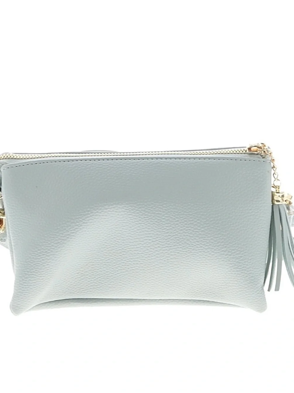 Nanette Lepore Light Blue Leather Crossbody with Gold Accent